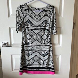 Eliza J Black and White Sheath Dress